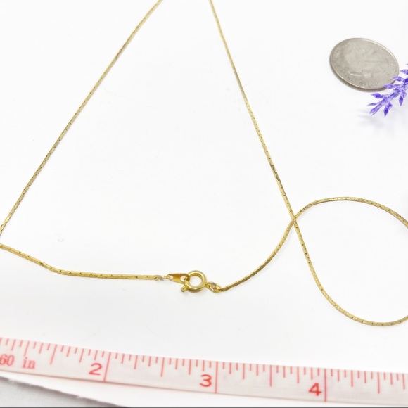 Vintage 80s Retro Enamel Rhinestone Shell Gold Tone Pendant Necklace - Picture 5 of 6